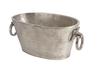 Oval Alum. Wine Bucket/Planter - Raw Nickel - Raw Nickel