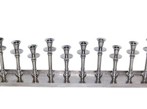 Nickel Aluminum 10-Candle Holder-ST - Raw Nickel
