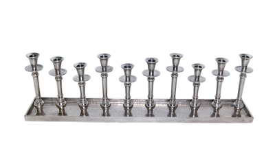 Nickel Aluminum 10-Candle Holder-ST - Raw Nickel