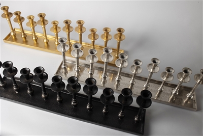 Nickel Aluminum 10-Candle Holder-ST - Raw Nickel - Imagen 2