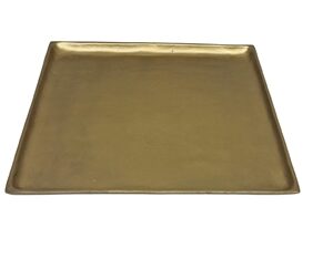 Plate Square Raw Brass Antique Dia 27.50” ALUMINUM- ST - Raw Brass Antique