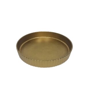 Plate Round Raw Brass Antique Dia 9.84” ALUMINUM -ST - Raw Brass Antique