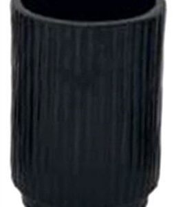 Flower Pot Raw Dark Brown ALUMINUM H7.08”- A - Raw Dark Brown