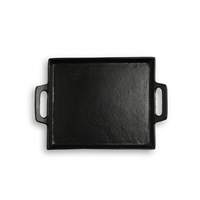 Black Alum. Tray with Handles 10x14” - Black