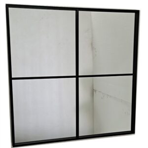Metal Four Pane Mirror 31.5" x 31.5" Matte Black - A - Matte Black