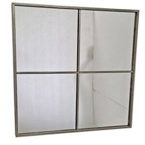 Metal Four Pane Mirror 31.5" x 31.5" Silver - A - Silver