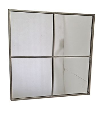 Metal Four Pane Mirror 31.5" x 31.5" Silver - A - Silver