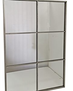 Metal Six Pane Mirror 31.5" x 46.5" Rustic - A - Silver