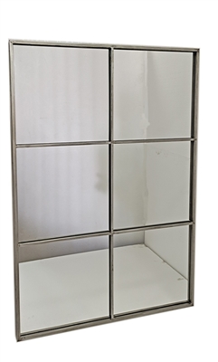 Metal Six Pane Mirror 31.5" x 46.5" Rustic - A - Silver