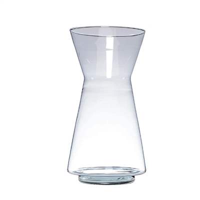 Rianne Mouthblown Recycled Glass Vase Dia 7.5”- ST - Transparent