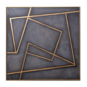 In A Maze - 60" X 60" - Gold Floater Frame - Grey