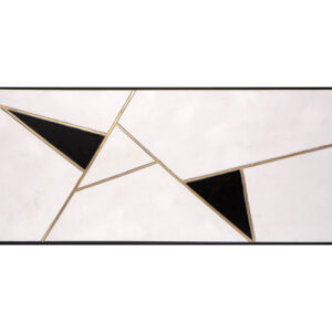 Geometric Relation - 72" X 30" - Black Floater Frame - White