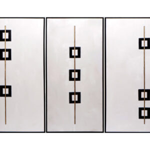 Boxed In (Set Of 3) - 30" X 60" - Black Floater Frame - White