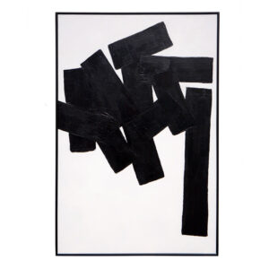 Building Blocks - 48" X 72" - Black Floater Frame - Black