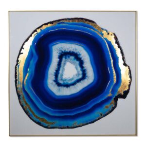 Blue Agate - 48" X 48" - Gold Frame - Blue