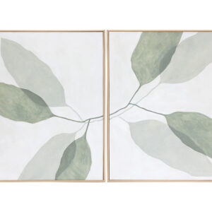 Calm Reflection (Set Of 2) - 40" X 50" - Natural Floater Frame - Green
