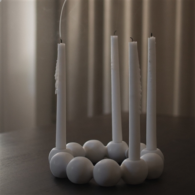 BRIGHT CANDLE HOLDER white - White - White - Imagen 4