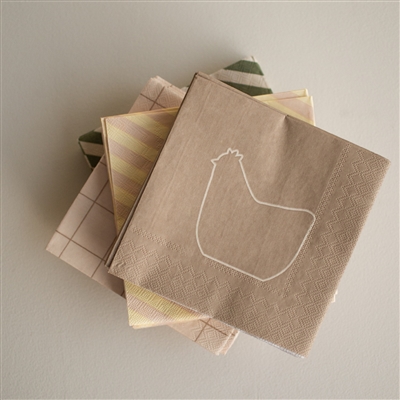 NAPKIN happy hen - Light Brown