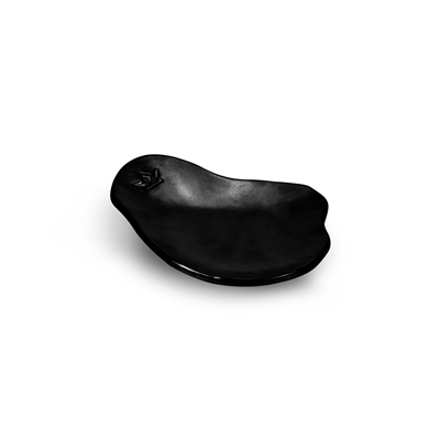 Appetizer Side Plate/Spoon Rest Ceramic Black Matt- Set of 4 - Black Matt - A - Black Matt