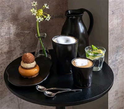 Appetizer Side Plate/Spoon Rest Ceramic Black Matt- Set of 4 - Black Matt - A - Black Matt - Imagen 3