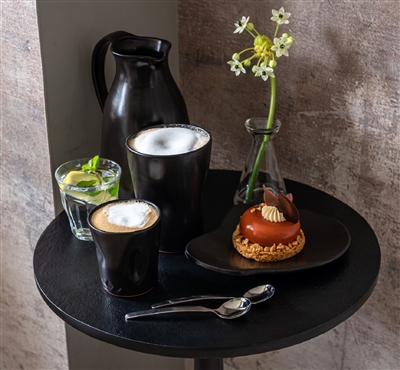 Appetizer Side Plate/Spoon Rest Ceramic Black Matt- Set of 4 - Black Matt - A - Black Matt - Imagen 5