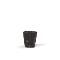 Dented Cup Ceramic - Set of 4 Black Matt - A - Black Matt