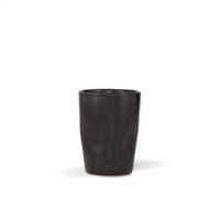 Dented Ceramic Mug Set of 4 Black Matt - A - Black Matt
