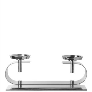 Twinson Chandelier 2 Light Nickel Plated Silver - Silver
