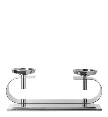 Twinson Chandelier 2 Light Nickel Plated Silver - Silver
