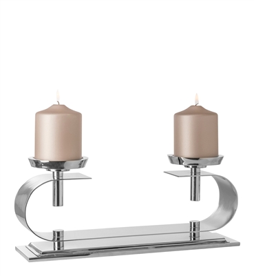 Twinson Chandelier 2 Light Nickel Plated Silver - Silver - Imagen 2