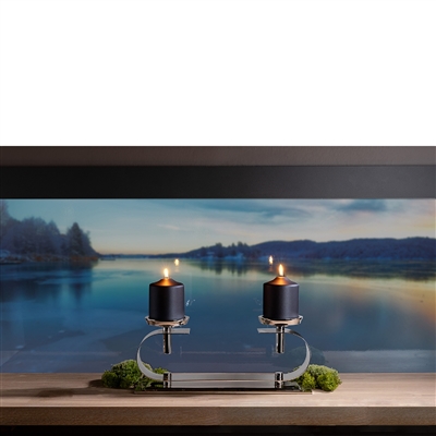 Twinson Chandelier 2 Light Nickel Plated Silver - Silver - Imagen 4