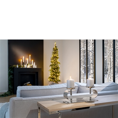 Twinson Chandelier 2 Light Nickel Plated Silver - Silver - Imagen 5