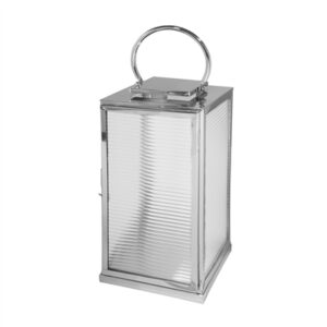 Malaga Lantern Fluted Glass Silver - Silver