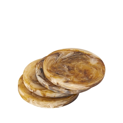 Set of 4 Tortoiseshell Round Coasters - Tortoiseshell - Imagen 2