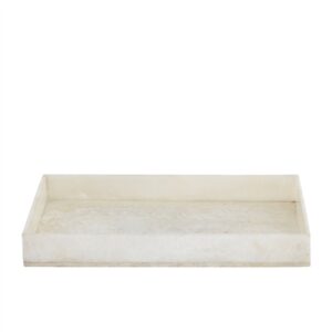 White Resin Rectangular Tray L 18.1" X W 11.81" X H 1.97" - White - White