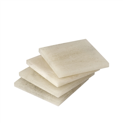 Set of 4 White Square Resin Coasters Length 3.94” - White - White - Imagen 2