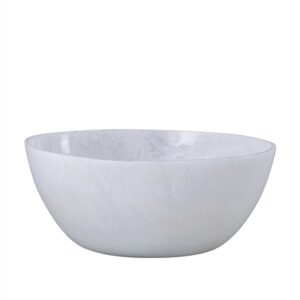 White Resin Salad Bowl Dia 11.61” - White - White