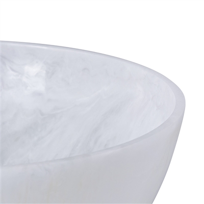 White Resin Salad Bowl Dia 11.61” - White - White - Imagen 3