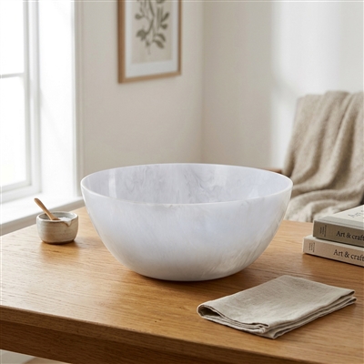 White Resin Salad Bowl Dia 11.61” - White - White - Imagen 5