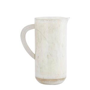 White Resin Pitcher Length 7.87; Height 10” - White - White