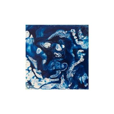 Set of 4 Square Blue Coasters Resin Dia 3.9” - Blue - Imagen 4