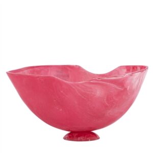 Large Fruit Bowl Rose Pink Resin Dia 21.2” - Pink
