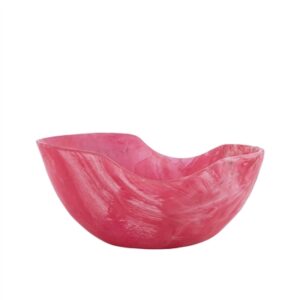 Small Large Fruit Bowl Rose Pink Resin Dia 13.3” - Pink