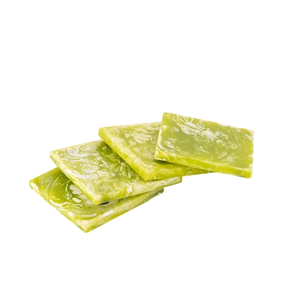 Set of 4 Square Lime Green Coasters Resin Dia 3.9” - Green - Imagen 2