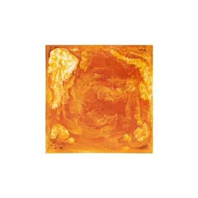 Set of 4 Square Orange Coasters Resin Dia 3.9” - Orange - Imagen 4