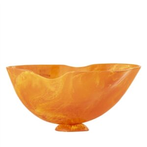Large Fruit Bowl Orange Resin Dia 21.2” - Orange