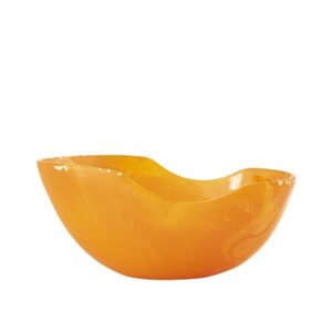 Small Large Fruit Bowl Orange Resin Dia 13.3” - Orange
