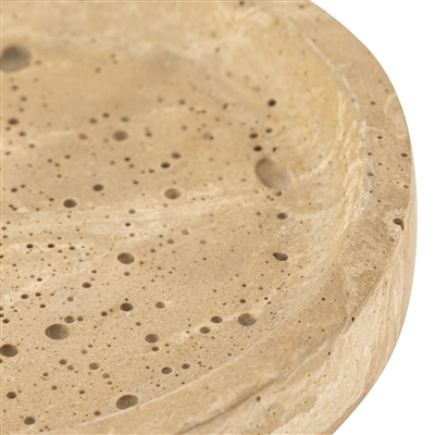 Oval Serving Tray Beige Resin Dia 16.9” - Beige - Imagen 3