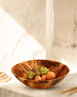Matte Tortoise Resin Bowl Dia 19.5” - Matte Tortoise - Matte Tortoise - Imagen 6