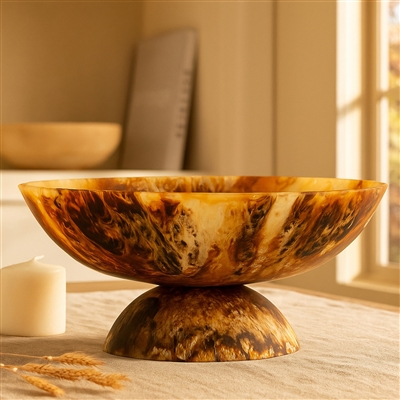 Matte Tortoise Resin Bowl Dia 17.7” - Matte Tortoise - Matte Tortoise - Imagen 5